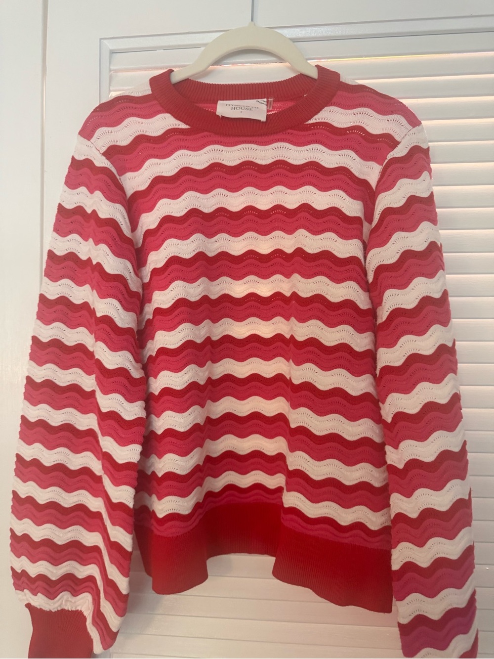 Tuckernuck Ruby Wavy Stripe Callie crewneck sweater, small